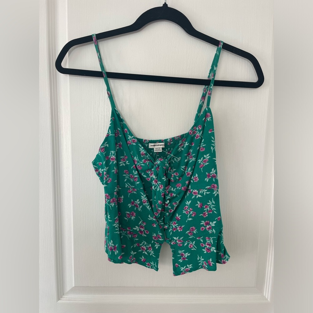 Floral Green Crop Top